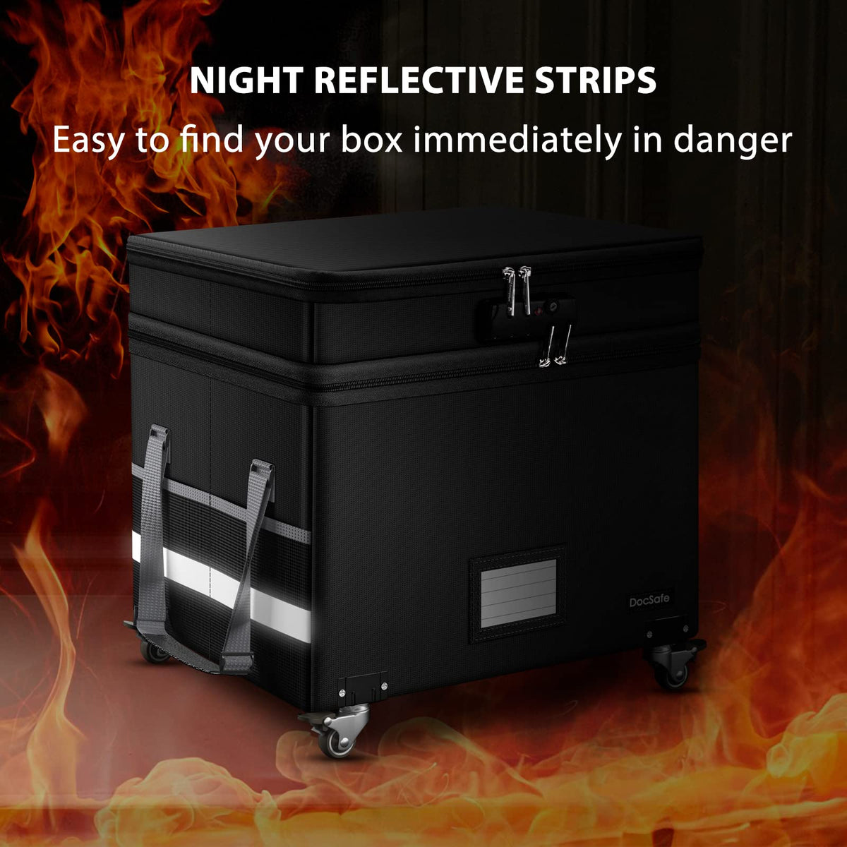 DocSafe water-resistant and fireproof protection for important documents.