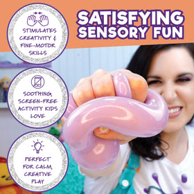 Kids decorate Doctor Squish squishies with glitter and confetti.