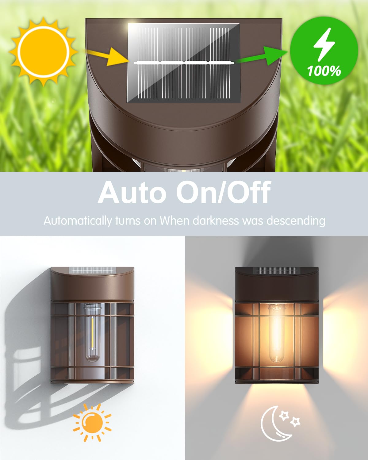 Doeslag all-weather solar pack keeps yard illumination year-round in any weather.