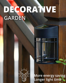 DOESLAG solar fence light lights pathways and steps at night