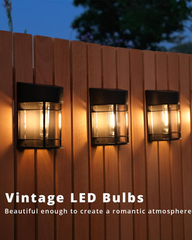 DOESLAG solar fence light emits a soft glow ideal for garden ambiance