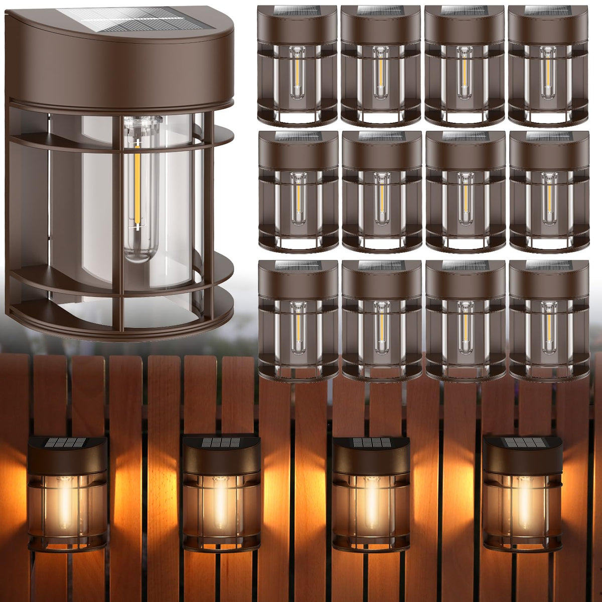 Doeslag solar fence light with warm glow illuminates garden paths for safe night visibility.