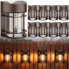DOESLAG Solar Fence Lights with assembly included for quick outdoor setup.