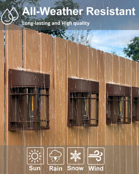 DOESLAG Solar Fence Lights decorate backyards with durable outdoor lighting.