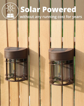 DOESLAG Solar Fence Lights activate at dusk for hands-free illumination.