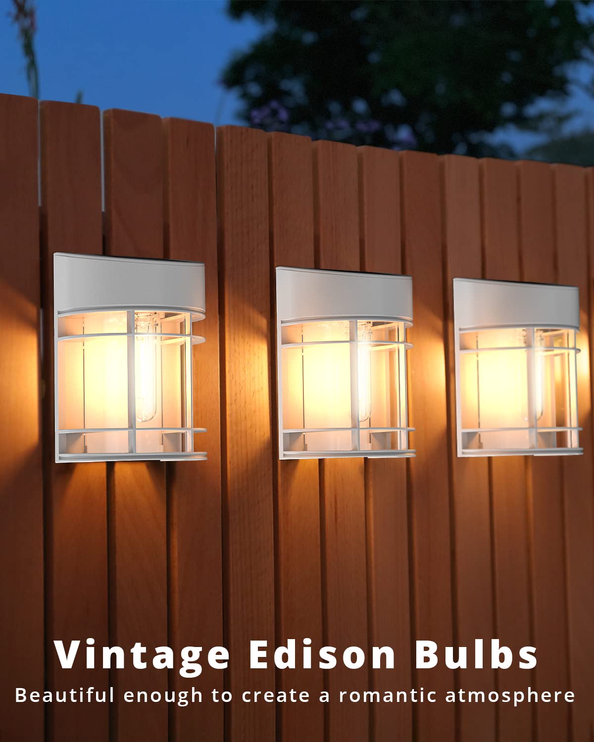 DOESLAG night-time glow from solar lights enhances pathways.