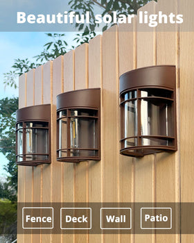 DOESLAG Solar Fence Lights' efficient panel powers longer illumination.