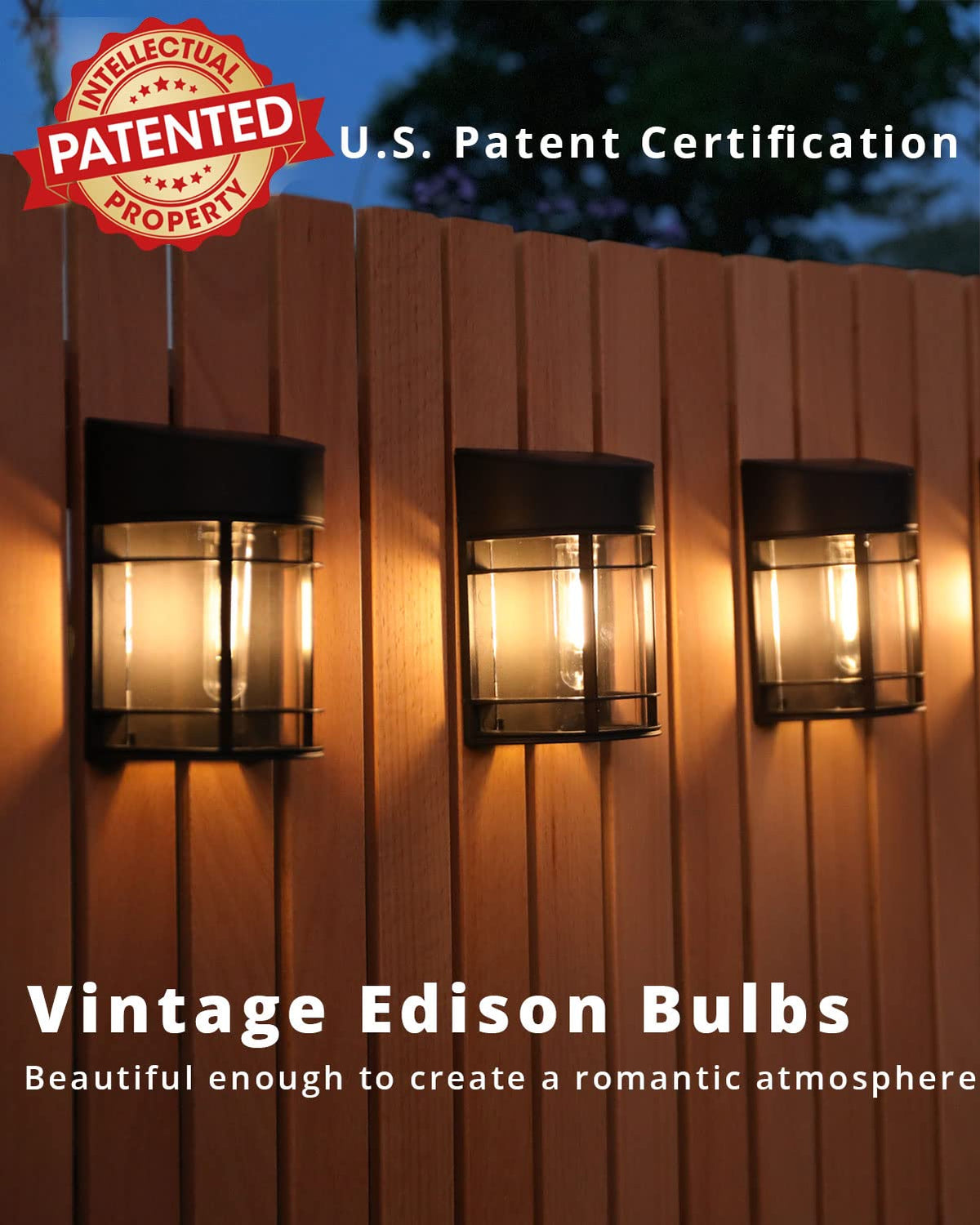 DOESLAG Solar Fence Lights wall mount for easy fence installation.
