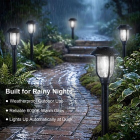 DOESLAG pathway lights illuminate a walkway for clear guidance.