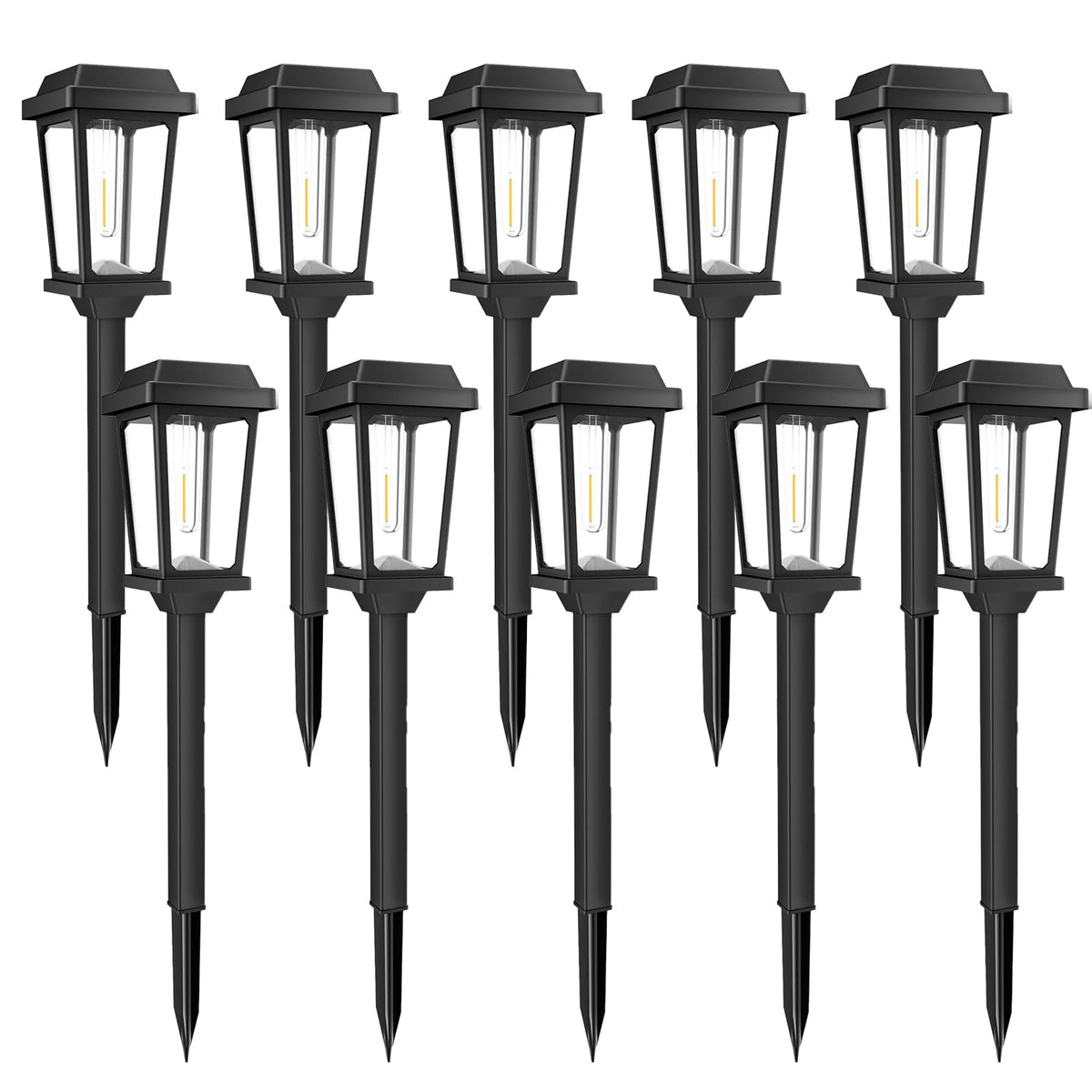 DOESLAG solar pathway lights install without tools for quick setup.