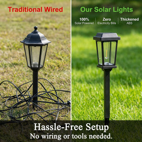 DOESLAG 17-inch stake light brightens flower beds with clear guidance.