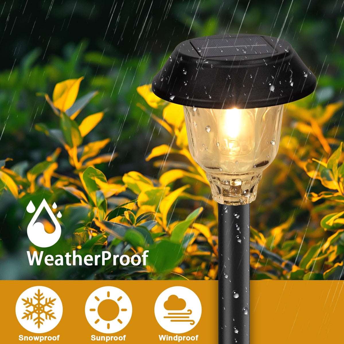 DOESLAG solar light installs on a stake for easy yard lighting.