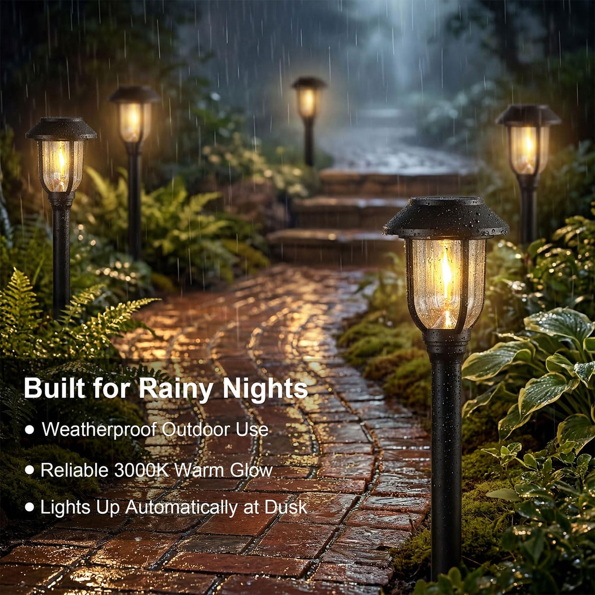 DOESLAG solar lights with dusk-to-dawn sensor for auto operation