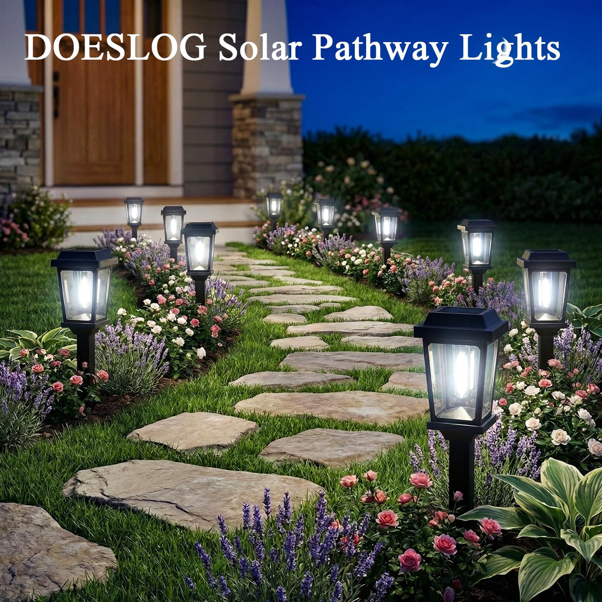 DOESLAG square pathway light LED 6000K for crisp ground projection.