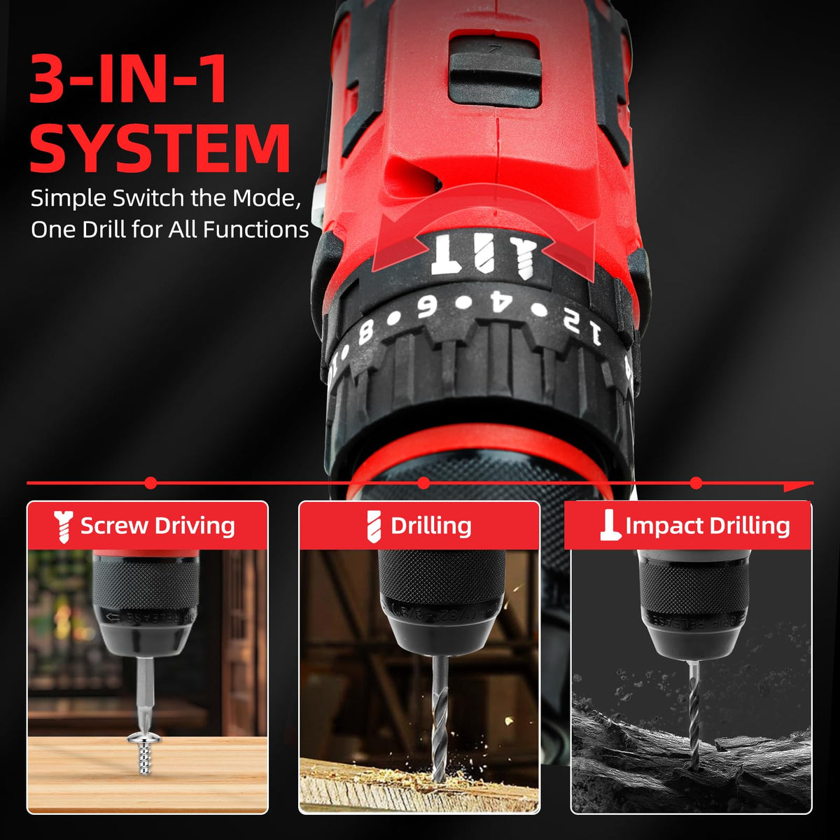 Dogtooth drill bit set provided for immediate drilling tasks.