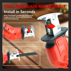 Dogtooth Sawzall with tool-free blade clamp enables fast blade changes