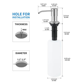 Brushed nickel stainless steel exterior of the DOILIESE dispenser.