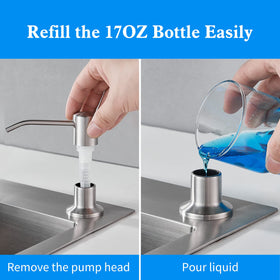 Top-fill refilling demonstration for the DOILIESE dispenser.