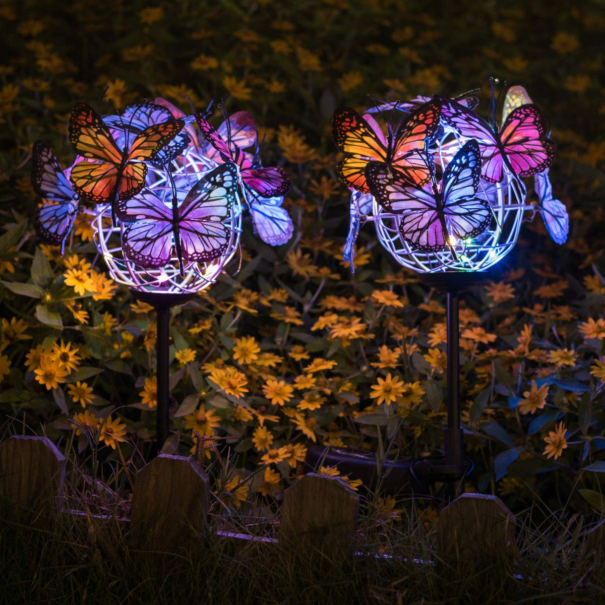 Doingart night-time illumination creates a warm garden glow for evenings outdoors