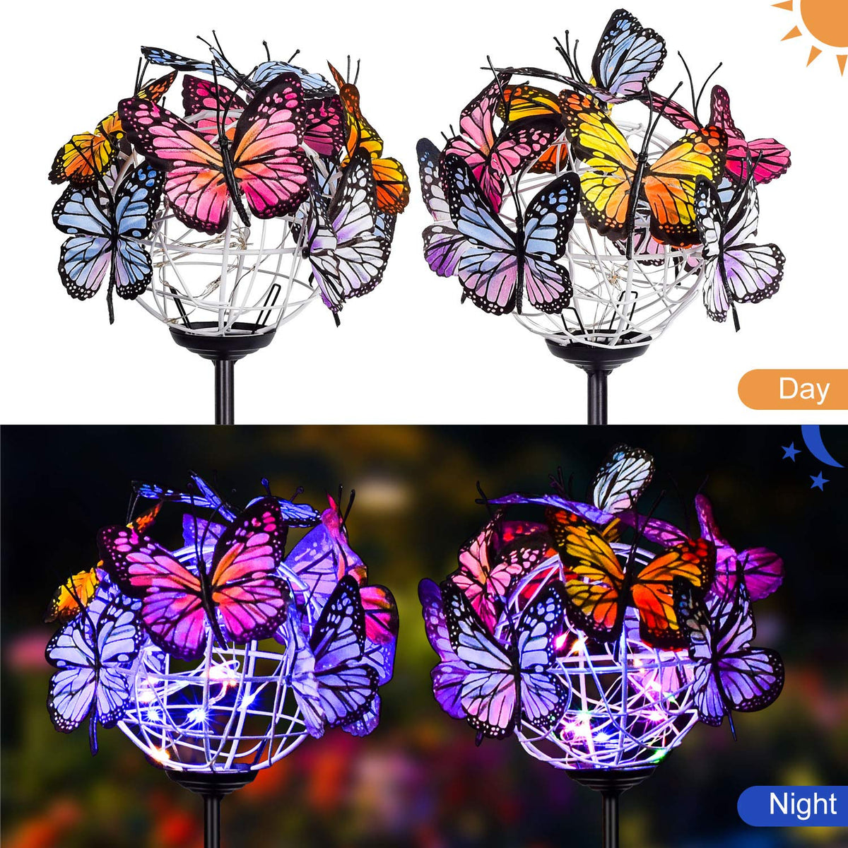 Doingart solar-powered garden light provides maintenance-free illumination from a built-in panel