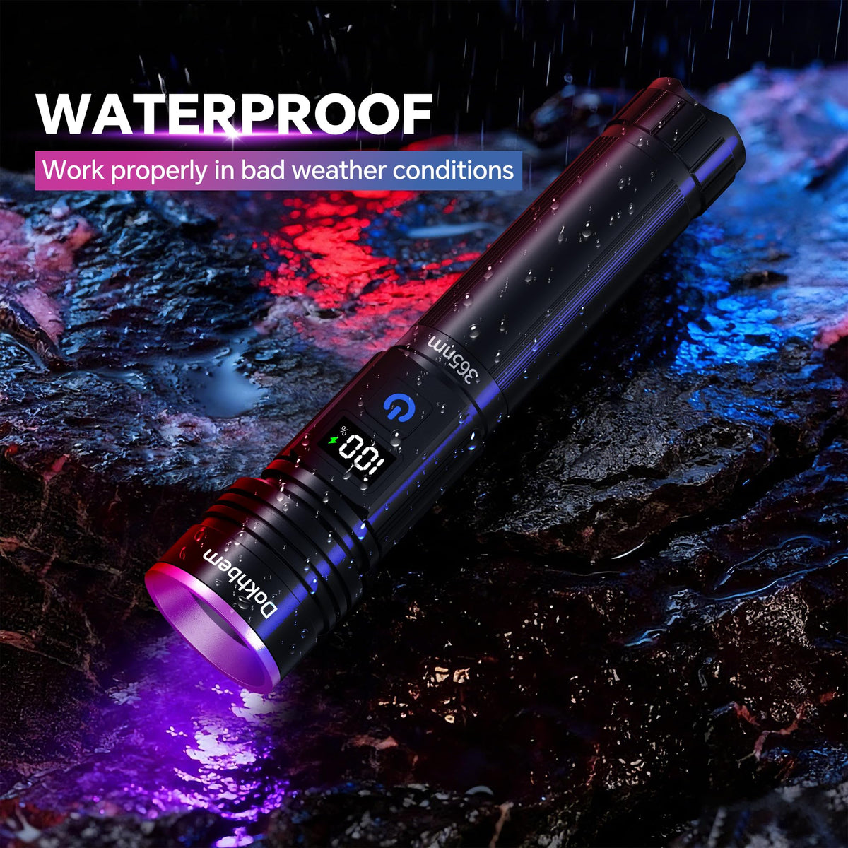 Dokhbem 365nm UV flashlight detects stains in dim light for easier cleaning.