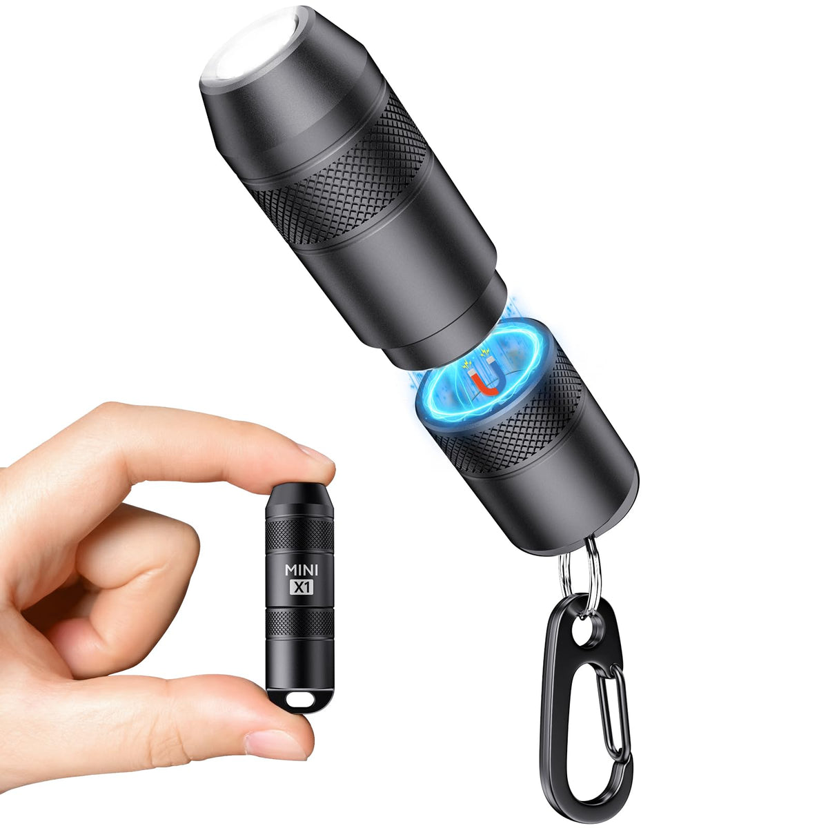 DOKNAAM Mini X1 rechargeable keychain light with compact form and 100-lumen output.
