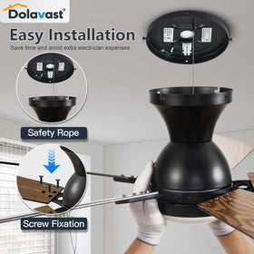 Dolavast ceiling fan light remote app control for easy adjustments.