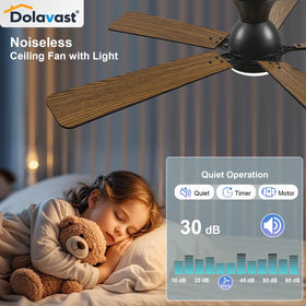 Dolavast flush mount design with black and walnut blades.
