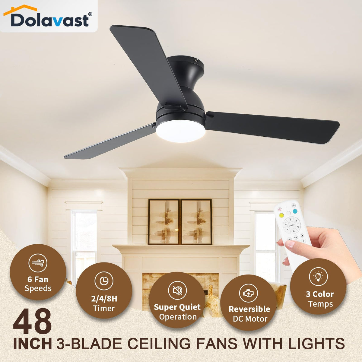 Dolavast 20W LED light with 3cct and dimming for customizable ambiance.
