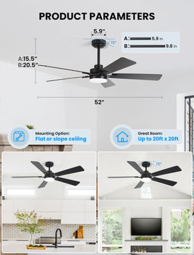 Dolavast sloped ceiling compatibility up to 15 degrees for vaulted spaces.