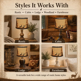 DOLOOTA two-pack rustic-deer-drum-shades coordinate cabin decor effortlessly.
