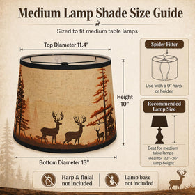 DOLOOTA forest-moose-pattern shade diffuses warm light for cozy living spaces.