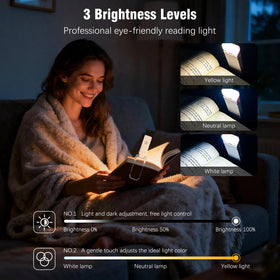 Dolusenly reading light shows warm, natural, and cool color temperatures.