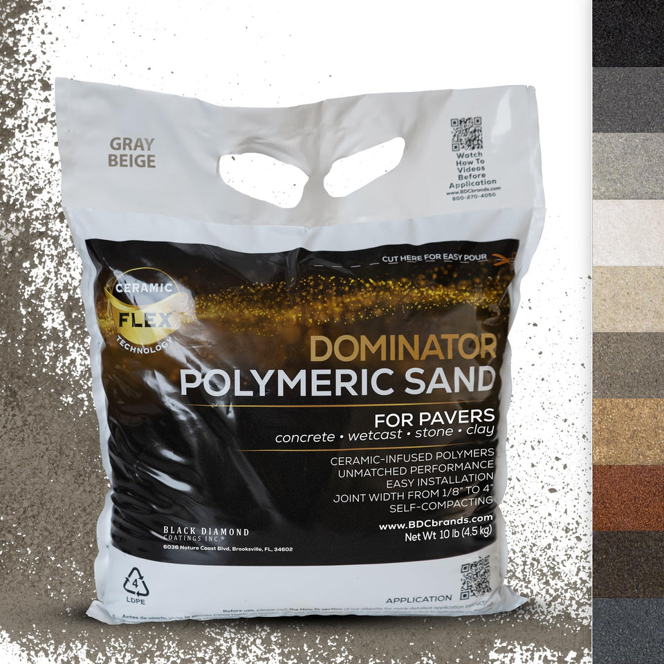 DOMINATOR polymeric sand 10lb gray-beige bag ready for tight joints