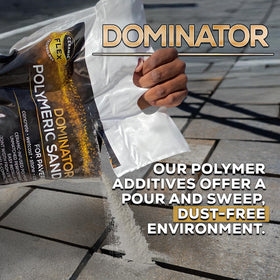 Smooth paver joints being filled with DOMINATOR polymeric sand