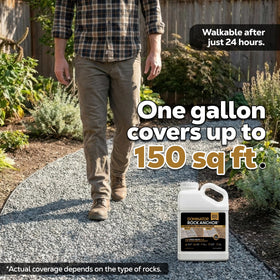 Dominator Rock Anchor clear finish preserves neat, professional landscaping.