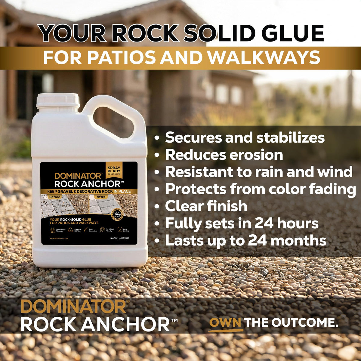 Dominator Rock Anchor easy-spray setup reduces maintenance.