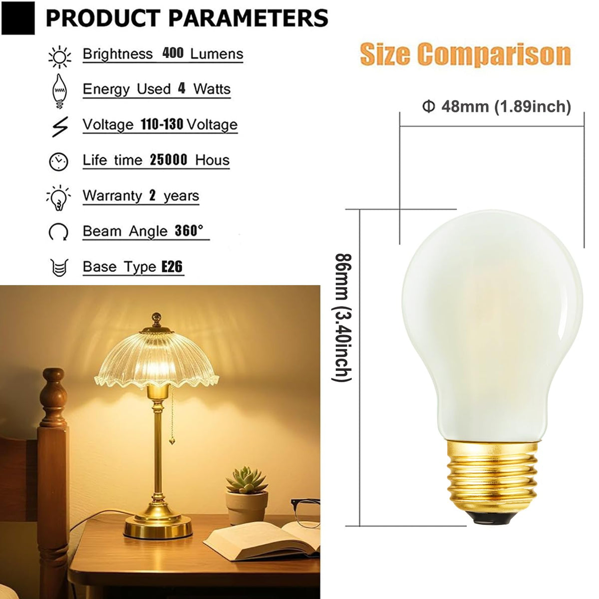 DONDDA Frosted E26 bulb in dining chandelier with inviting atmosphere