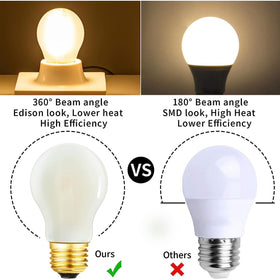 DONDDA Frosted E26 bulb on vanity with flattering warm light