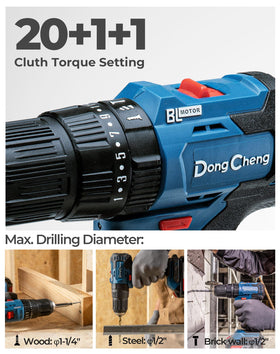 Dong Cheng two-battery kit closeup ready for work
