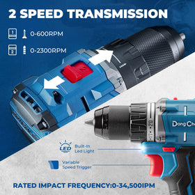 Dong Cheng hammer drill drilling into brick wall for mounting