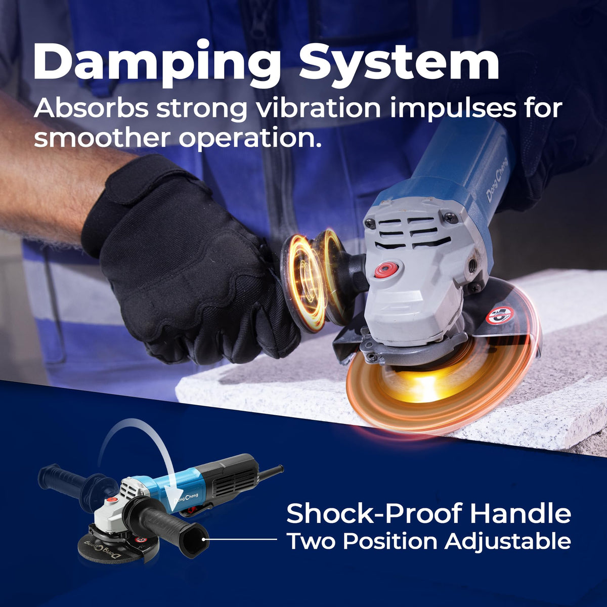 Dong Cheng shockproof handle reduces vibration for steadier operation.