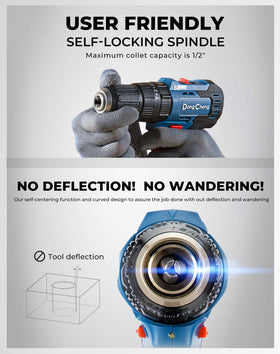 Dong Cheng soft-grip ergonomic handle on drill for comfortable use