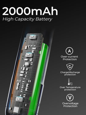 High-capacity 2000mAh DongCheng 4V battery for longer sessions.