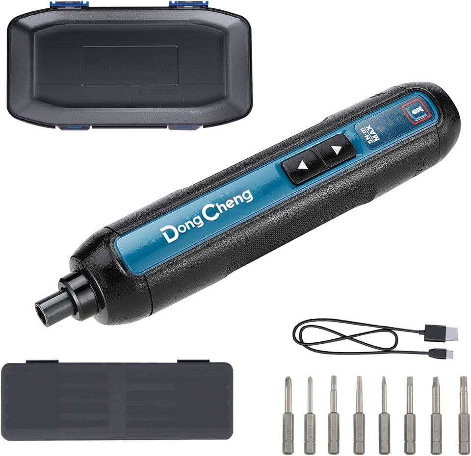 DongCheng 4V cordless screwdriver charging port for easy on-the-go power.