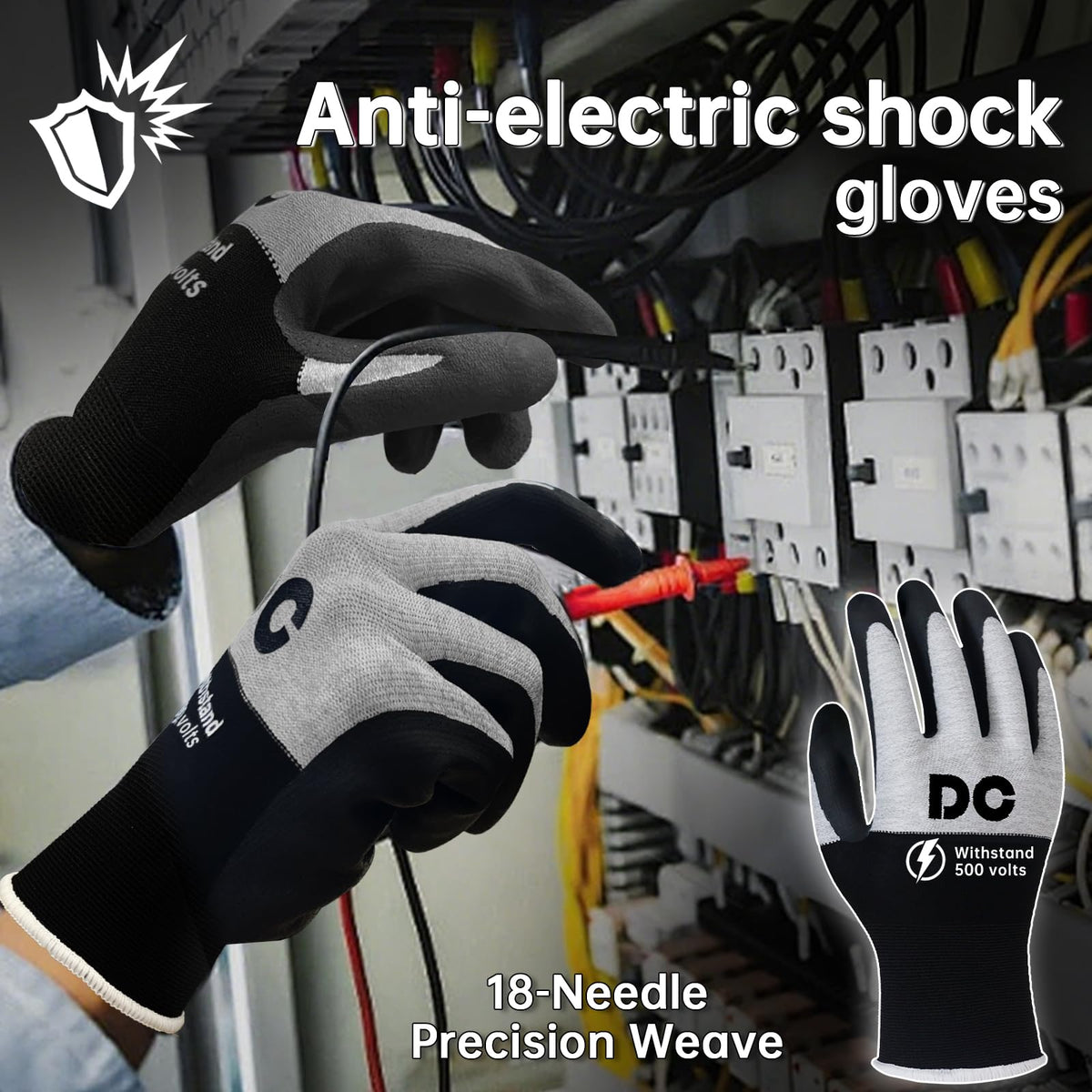 DongChu rubber palm gloves provide strong grip and flame retardant protection.