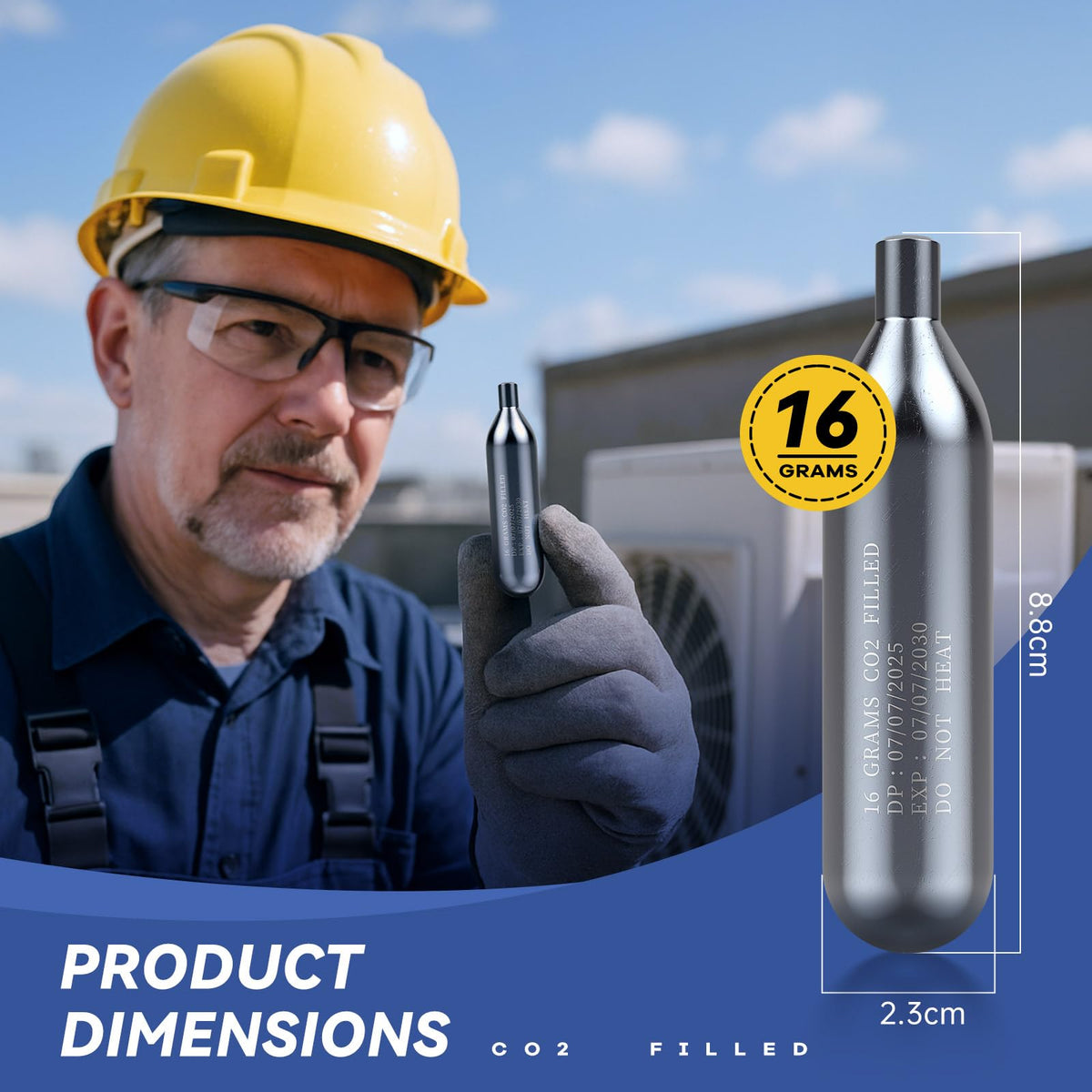Unthreaded DONJOP CO2 cartridges for easy installation and leak-free operation
