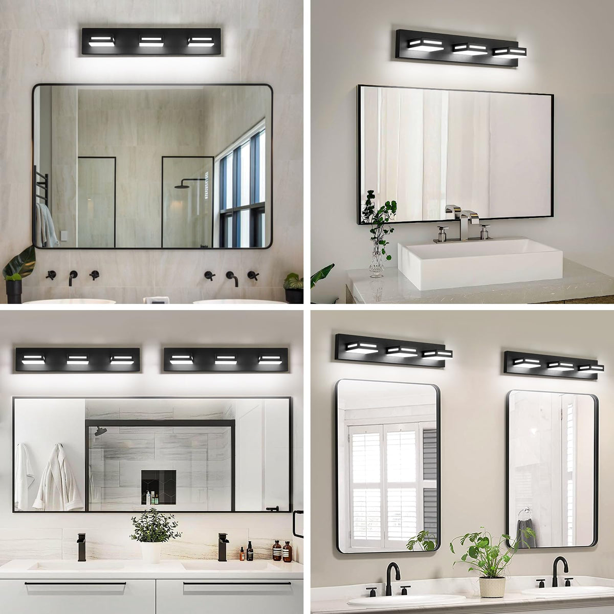 Donrao over-mirror vanity light ready to mount with hardware.