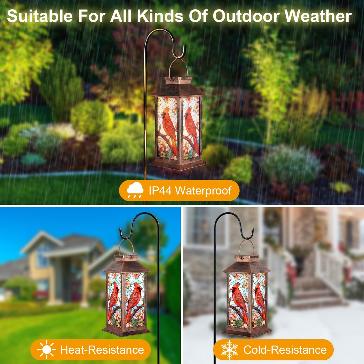 Doogarden cardinal outdoor lantern waterproof for rainy days