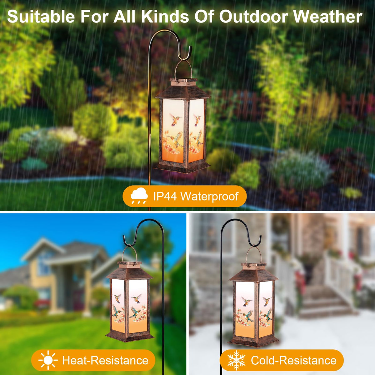 Doogarden LED lantern adds warm color to lawns and backyards at night.